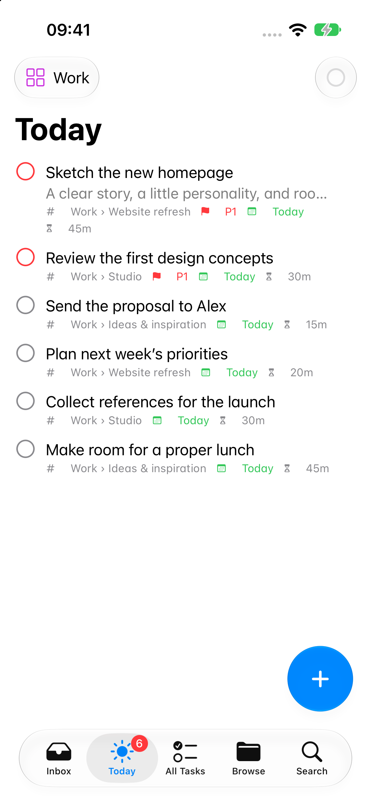 Doo on iOS 27 showing today's tasks